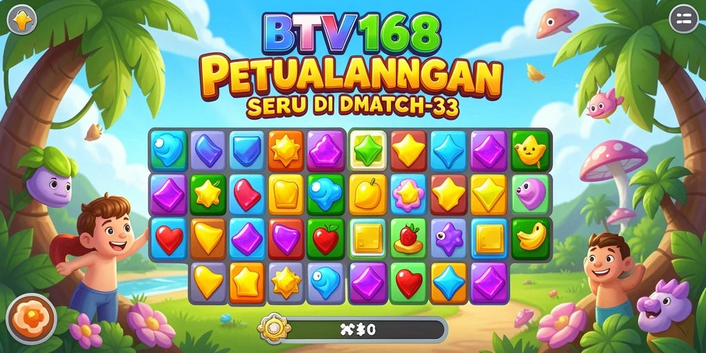 Screenshot gameplay BTV168 menampilkan aksi seru Match-3.