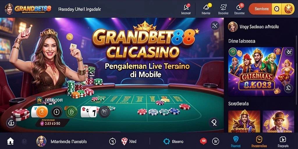 Tampilan gameplay Live Casino yang seru dan interaktif di GRANDBET88.