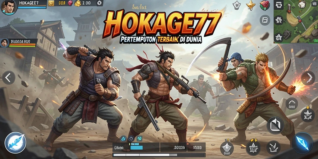 Tampilan gameplay HOKAGE77 dalam pertempuran Battle Royale yang intens.