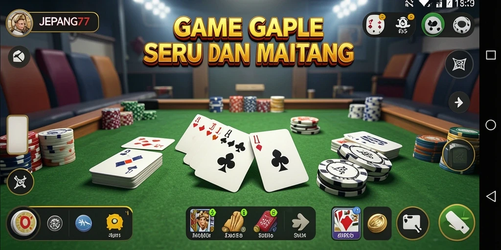 Gameplay seru JEPANG77 menampilkan pertempuran cerdas di papan Gaple.