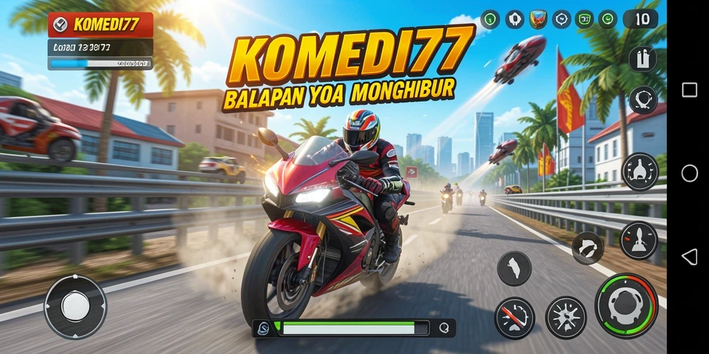 Tangkapan layar utama dari gameplay seru KOMEDI77.