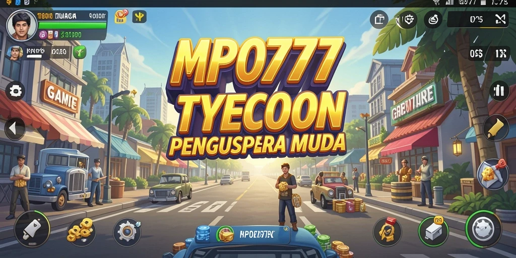 Tangkapan layar gameplay MPO777 yang menunjukkan pengelolaan bisnis Tycoon.