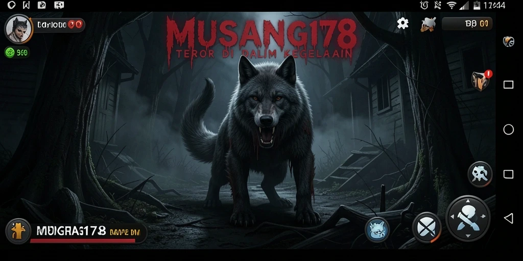 Tampilan gameplay horor yang mencekam dan penuh ketegangan.