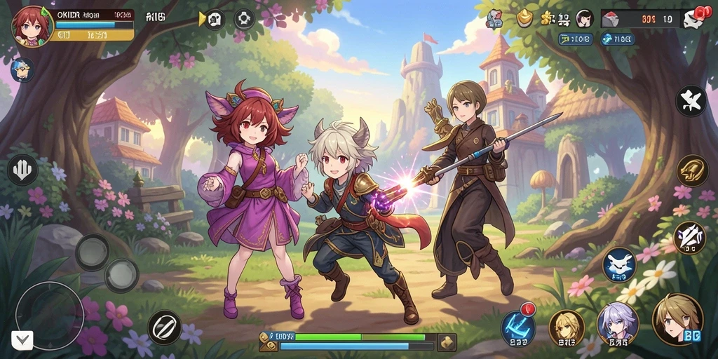 Screenshot menunjukkan karakter anime dalam pertarungan seru di OKIDR.