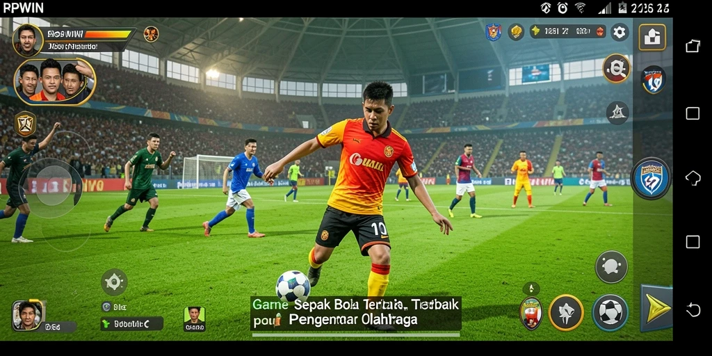 Tampilan gameplay seru dalam permainan sepak bola RPWIN.