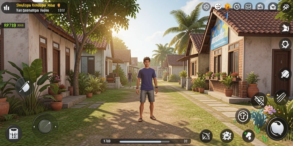 Screenshot menampilkan gameplay menarik dalam simulasi kehidupan sehari-hari.