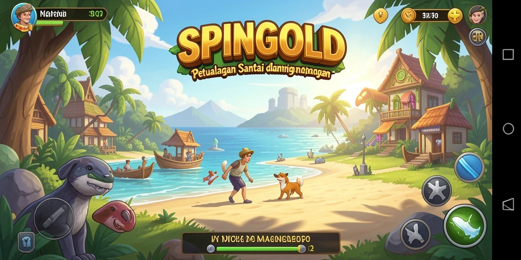 Tampilan gameplay SPINGOLD yang menyenangkan dan interaktif.