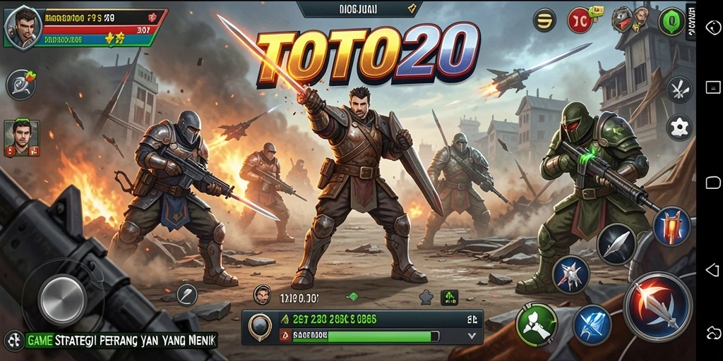 Screenshot TOTO20 menampilkan pertempuran epik antar pemain dalam permainan strategi.